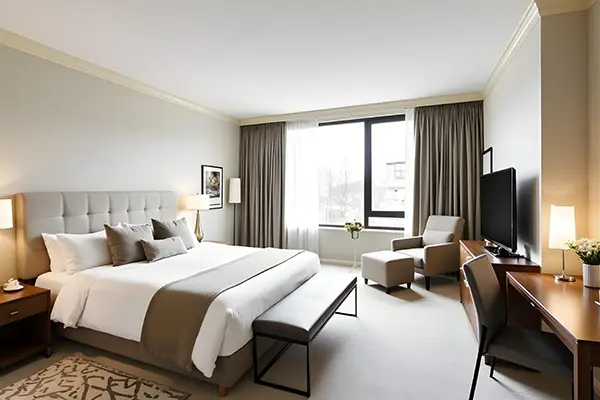 Foto de muebles de dormitorio de hotel