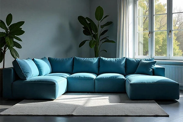Elegante sofá modular seccional azul - SUNSGOODS - SUNSGOODS Elegante sofá modular seccional en color azul