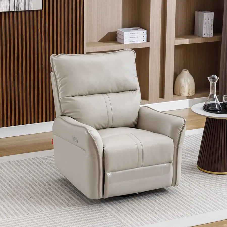 Sillón giratorio reclinable de cuero elegante YJ SC022