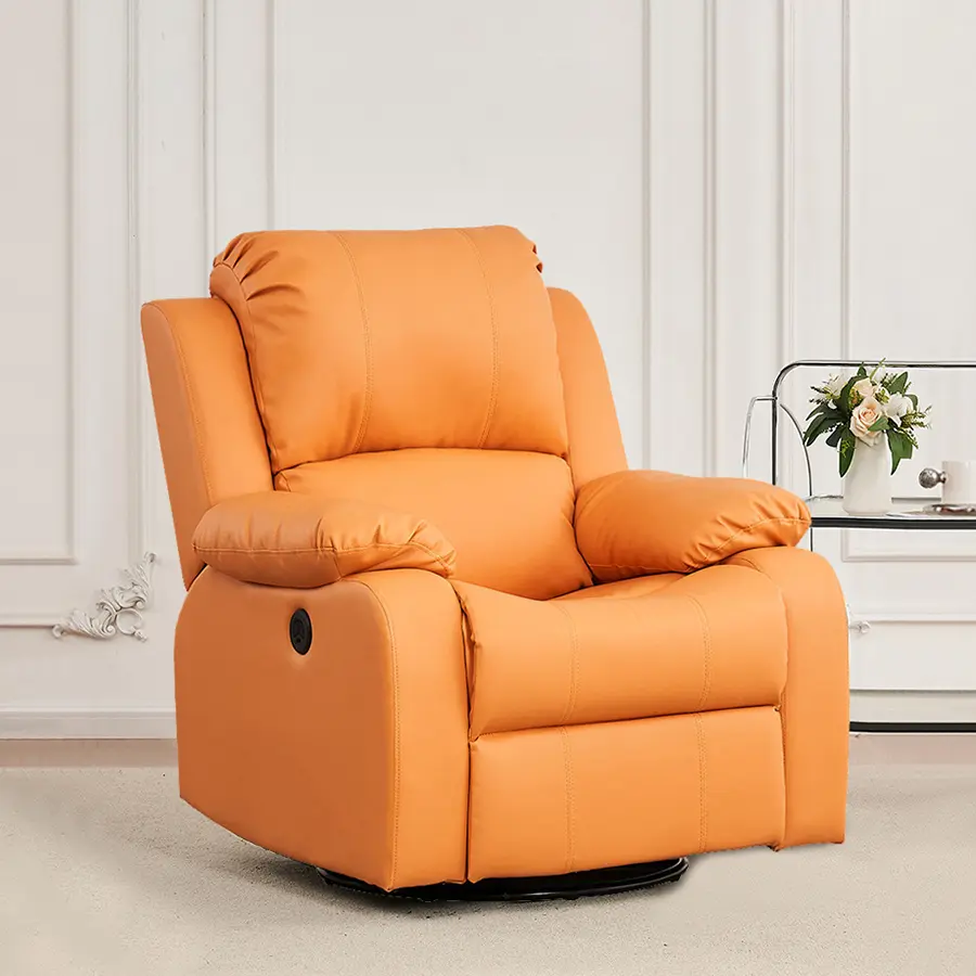 Cómoda silla reclinable color naranja YJ SC026
