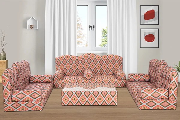 Juego de sofás para sala de estar con estampado colorido - SUNSGOODS - SUNSGOODS Conjunto de sofás para sala de estar con estampados coloridos