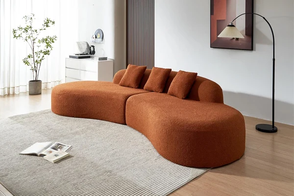 Sofá moderno curvo de compresión - SUNSGOODS - SUNSGOODS Sofá de compresión moderno y curvo