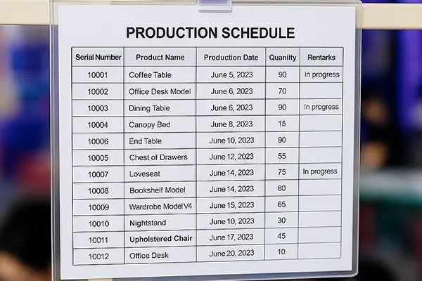 Calendario de producción
