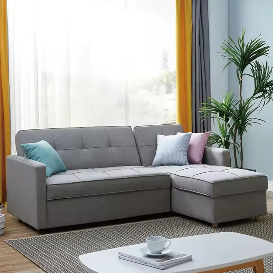 Sofá cama moderno gris CM SB001 con chaise longue