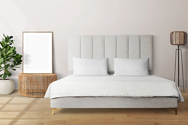 Cama tapizada moderna con cabecero alto - SUNSGOODS - SUNSGOODS Cama tapizada moderna con cabecero alto.