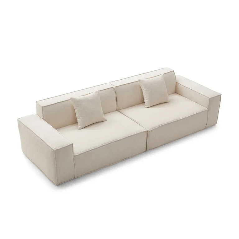 JC S001 Sofá minimalista beige en ángulo