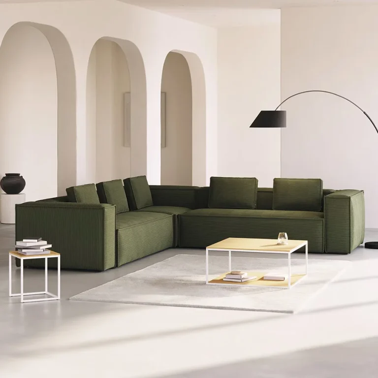 Configuración del sofá seccional verde JC S009