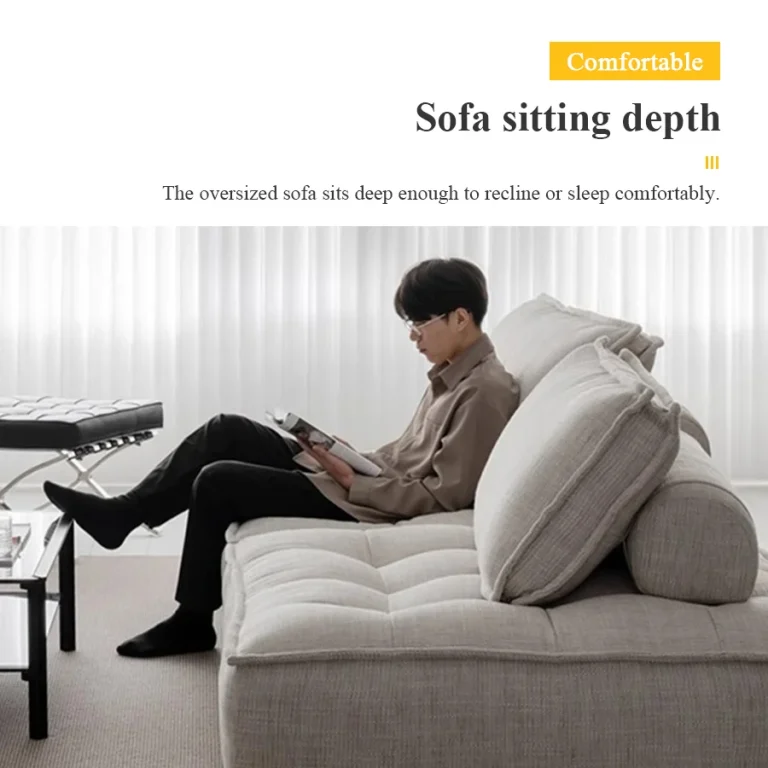 Sofá JC S011 de asiento profundo para relajarse.