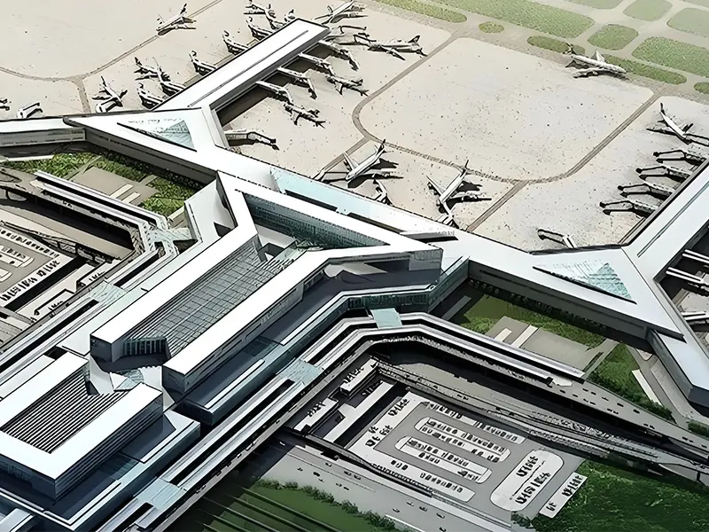 Diseño moderno de terminales de aeropuertos internacionales