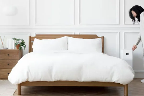 Cama acogedora con diseño de estructura de madera - SUNSGOODS - SUNSGOODS Cama acogedora con diseño de estructura de madera