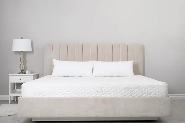 Cama moderna de felpa con colchón blanco - SUNSGOODS - SUNSGOODS Cama moderna de felpa con colchón blanco