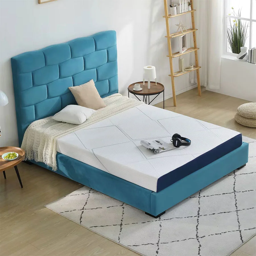 Colchón moderno azul de espuma viscoelástica