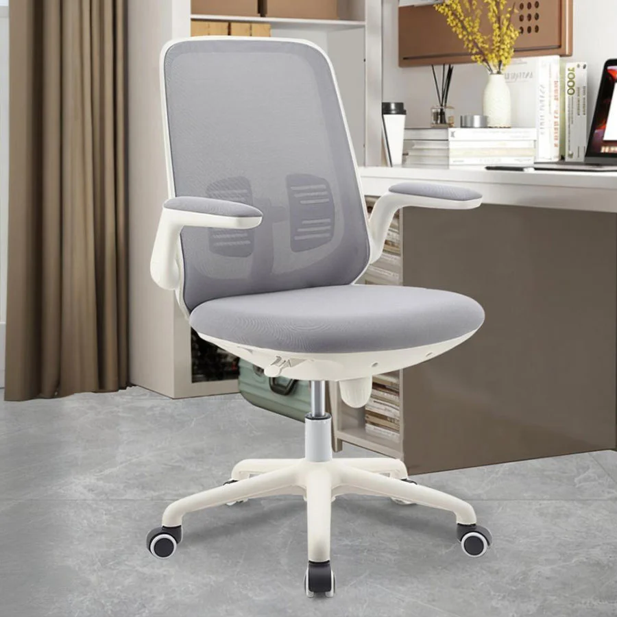 Silla de oficina elegante de malla gris para oficina en casa
