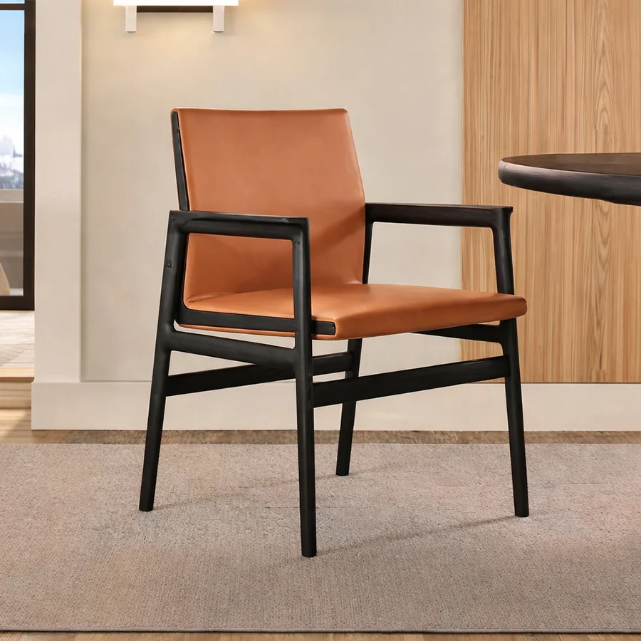 Silla de restaurante minimalista de cuero