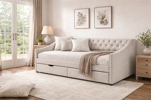 Diseño moderno de sofá cama con almacenamiento - SUNSGOODS Diseño moderno de diván con almacenamiento