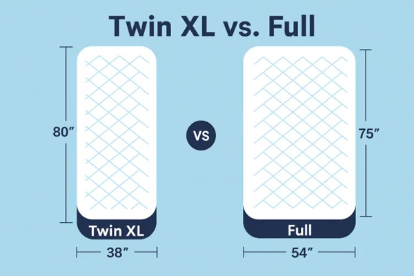 Tabla de tamaños de colchones Twin XL vs Full - SUNSGOODS - SUNSGOODS Tabla de tamaños de colchones Twin XL vs Full