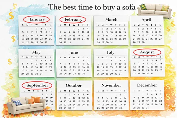 Mejor momento para comprar un sofá: Guía del calendario - SUNSGOODS - SUNSGOODS Guía del calendario para elegir el mejor momento para comprar un sofá