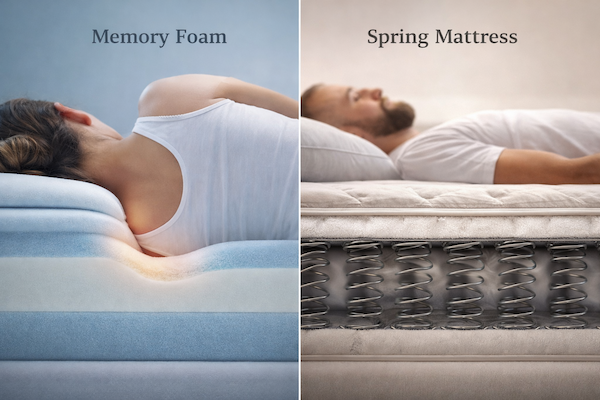 Diferencias clave entre colchones de espuma viscoelástica y colchones de muelles - SUNSGOODS - SUNSGOODS Diferencias clave entre espuma viscoelástica y muelles