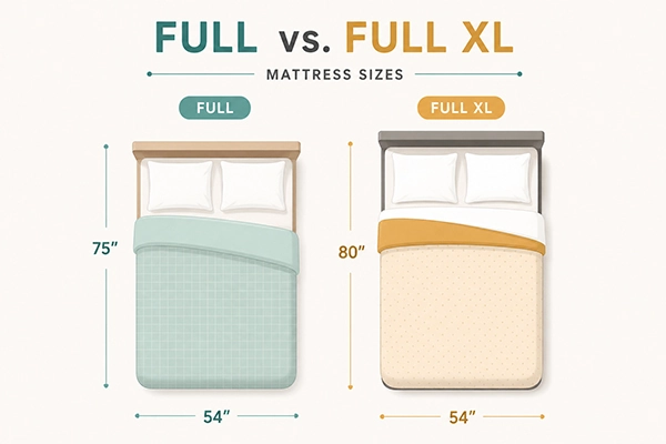 Full vs Full XL Mattress Dimensions - SUNSGOODS - SUNSGOODS Full vs Full XL Mattress Dimensions