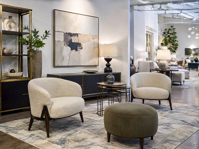 Diseño de interiores para salas de exposición de muebles modernos
