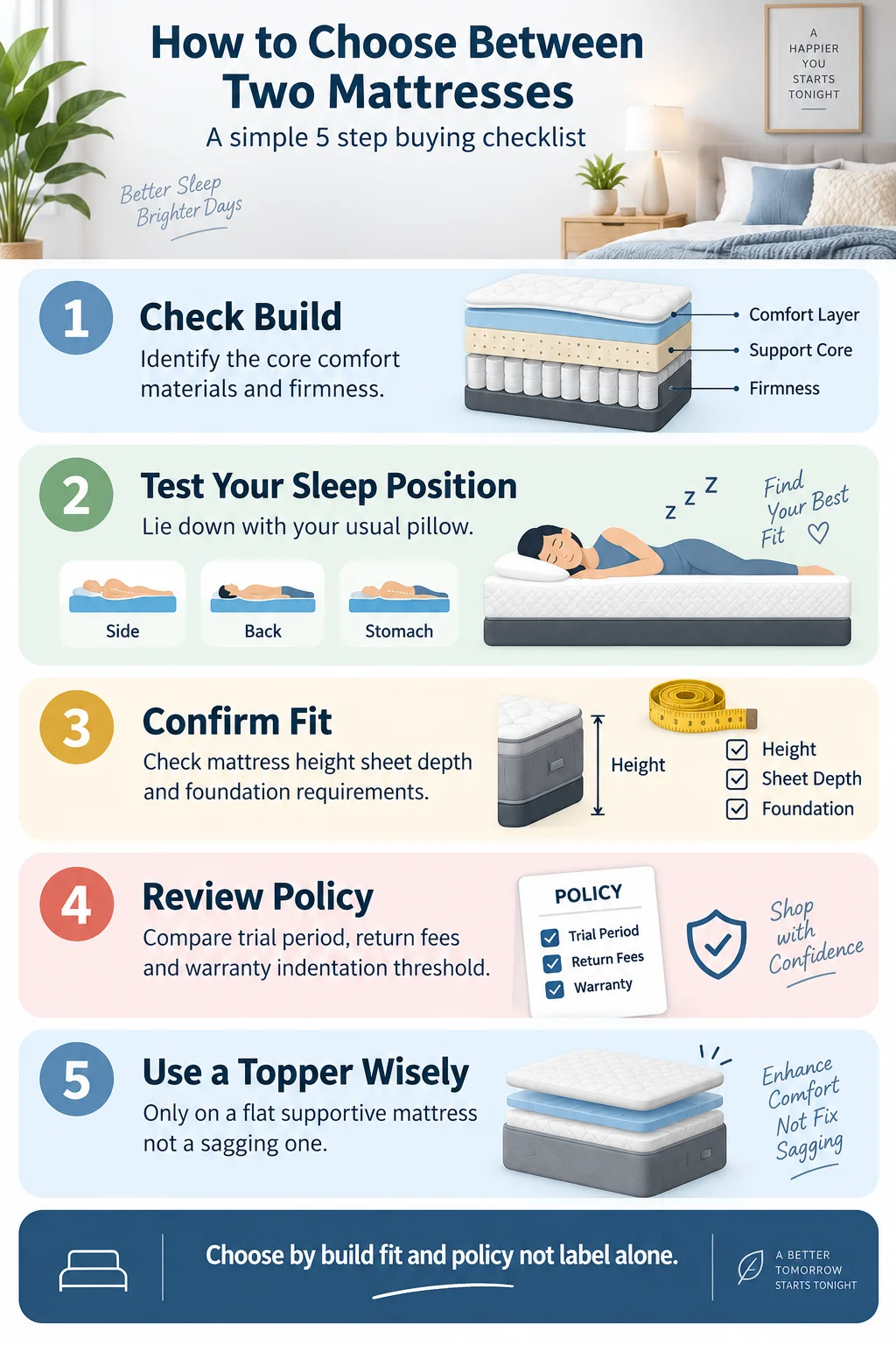 Five Steps to Choose Between Two Mattresses - SUNSGOODS Five Steps to Choose Between Two Mattresses