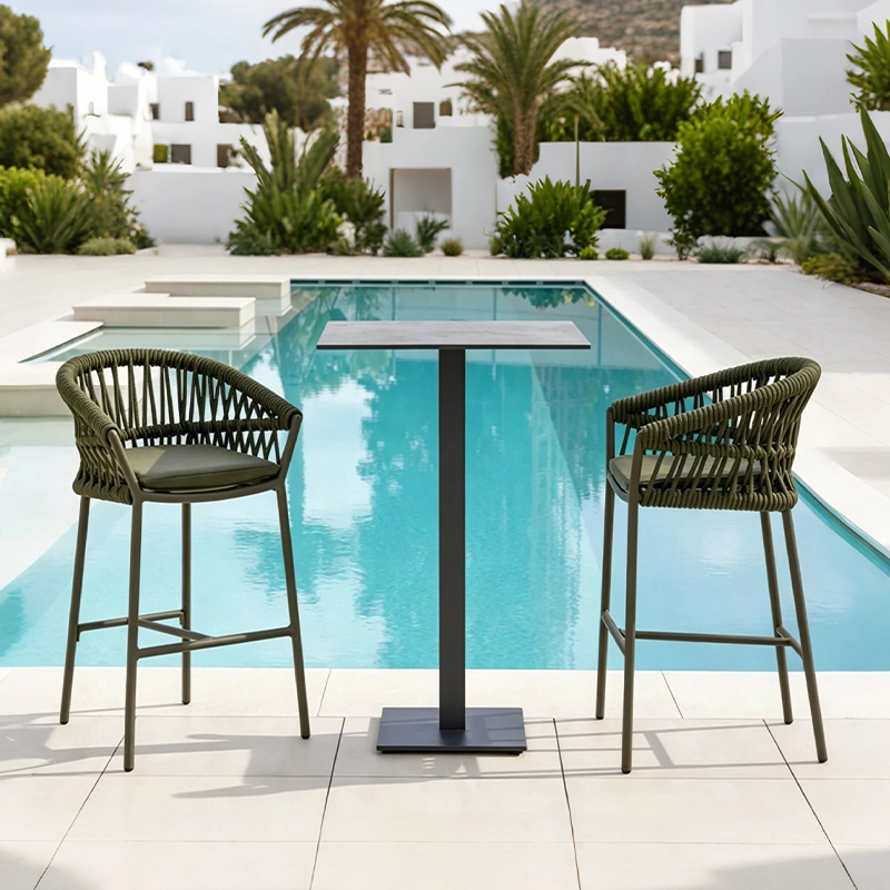 Poolside Outdoor Bar Table with Stools