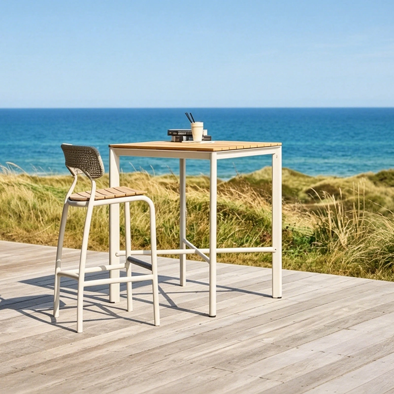 Tall Outdoor Bar Table for Coastal Deck